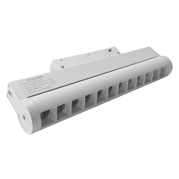 Магнитный трековый светильник поворотный белый OLEDIM OL225 12W 4000k