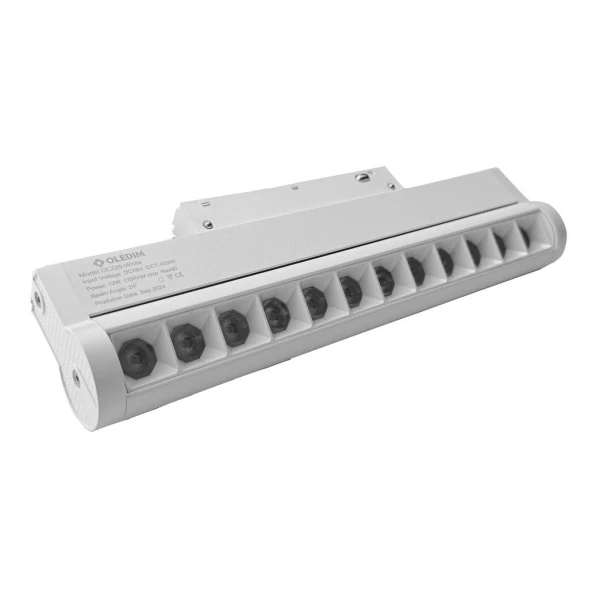 Магнитный трековый светильник поворотный белый OLEDIM OL225 12W 4000k