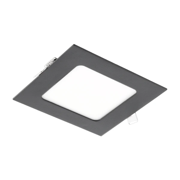 Врізний світильник GTV MATIS PLUS LED, 7W, чорний, 3000K, 560Lm, AC220-240V, IP20, 120°