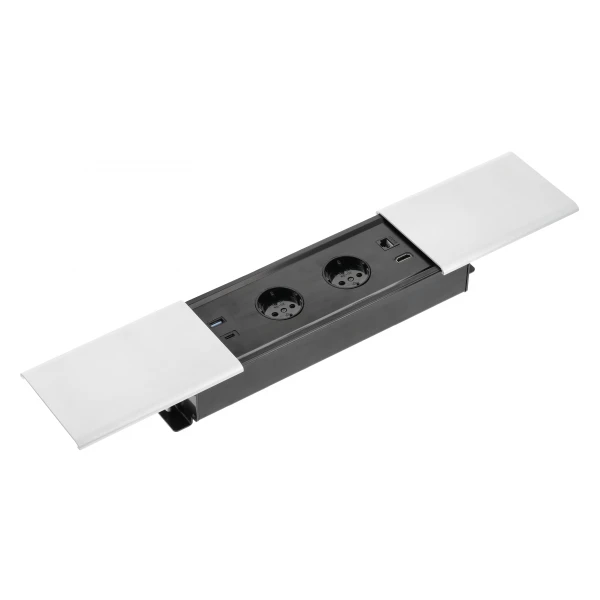 Подовжувач вбудований GTV PRESTINO, 2x роз. schuko, USB A+C, RJ45, HDMI, 1,5 м, білий