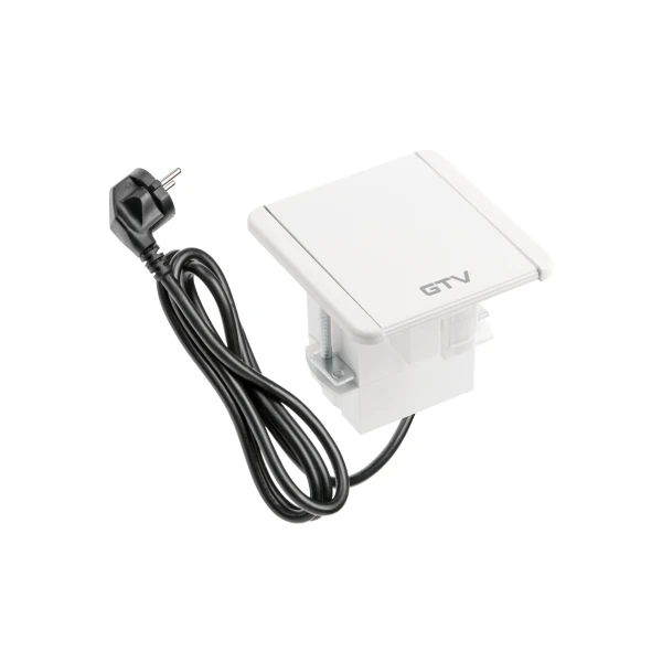 Мебельная розетка FLIP, 1хSHUKO, 2xUSB-A, HDMI, RJ45 кабель 1.5 м, белый