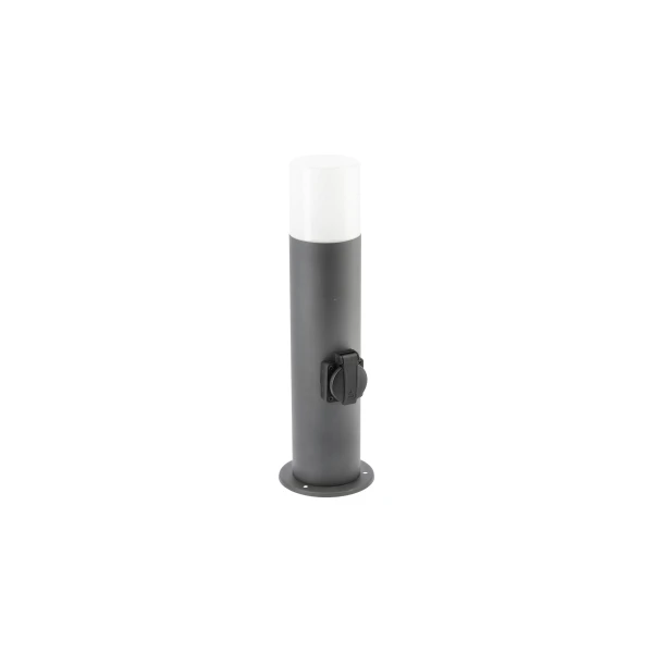 Светильник садовый с розеткой GTV CORTA-P 40, E27, max.25W, IP54, столбик, графит (OS-CORP40G-30)