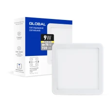 Точковий врізний LED-світильник GLOBAL SP adjustable 9W, 3000K (квадрат) Точковий врізний LED-світильник GLOBAL SP adjustable 9W, 3000K (квадрат)