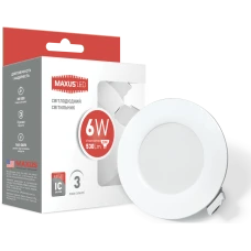 Точковий врізний світильник MAXUS SDL, 6W IP44 тепле світло (1-SDL-003-01)