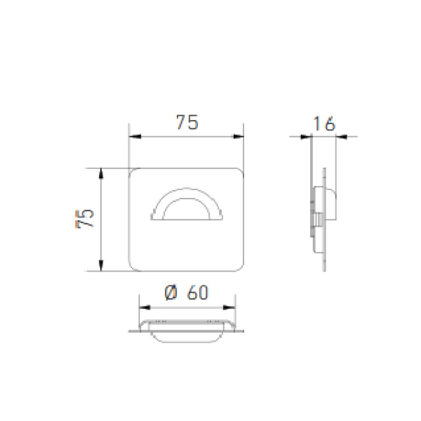 Світильник сходовий GTV LED ESCADA 0,8W, 4000K, DC 12V, IP20, квадратний, закритий