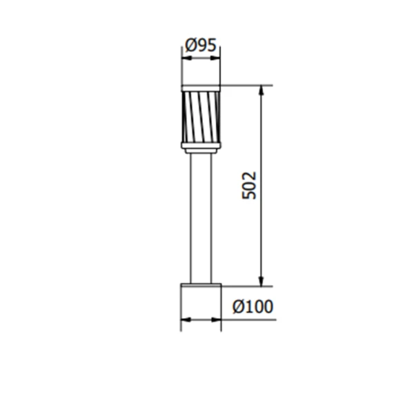 Світильник садовий GTV KERTA-P 50, E27, max.12W, IP44, стовпчик, графіт (OS-KERTP40-30)