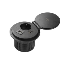 Подовжувач вбудований GTV CHARGER PLUS індукційна зарядка , 1 роз. schuko, USB A+C, HDMI, RJ45, 1,5 м, чорний