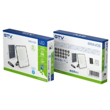 Прожектор GTV BRAVOS, сонячна панель, 50W, 6400K, IP65, 120°, на пульті (LD-BRAVOS50W-64)