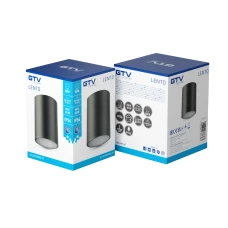 Cвітильник GTV LENTO, алюміній, 100x130, IP54, max 35W, круглий, графіт (OS-LEN100OKG-30)