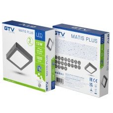 Светодиодный светильник MATIS PLUS, 13 Вт, 1020 лм, IP20, AC220-240В, 120°, 4000K, накладной, черный