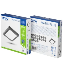 Светодиодный светильник MATIS PLUS, 19 Вт, 1520 лм, IP20, AC220-240В, 120°, 4000K, накладной, черный