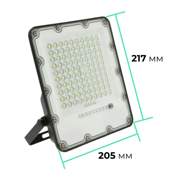 Прожектор GTV BRAVOS, сонячна панель, 100W, 6400K, IP65, 120°, на пульті (LD-BRAVOS100W-64)