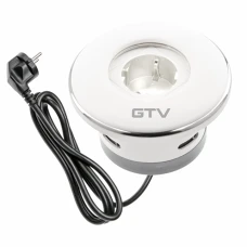 Подовжувач GTV круглий врізний SHUTTER, 1xSCHUKO, кабель з вилкою 1,5м, білий (AE-GM1SSHU-10)