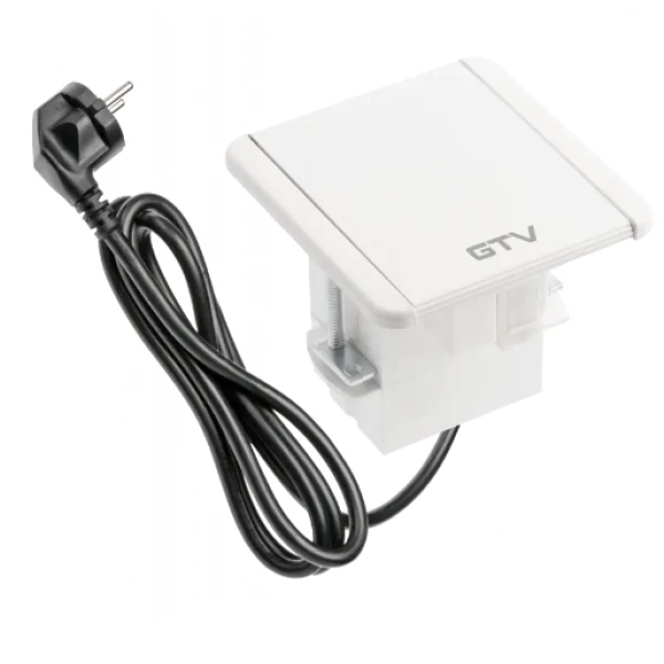 Мебельная розетка FLIP, 1хSHUKO, 2xUSB-A, HDMI, RJ45 кабель 1.5 м, белый