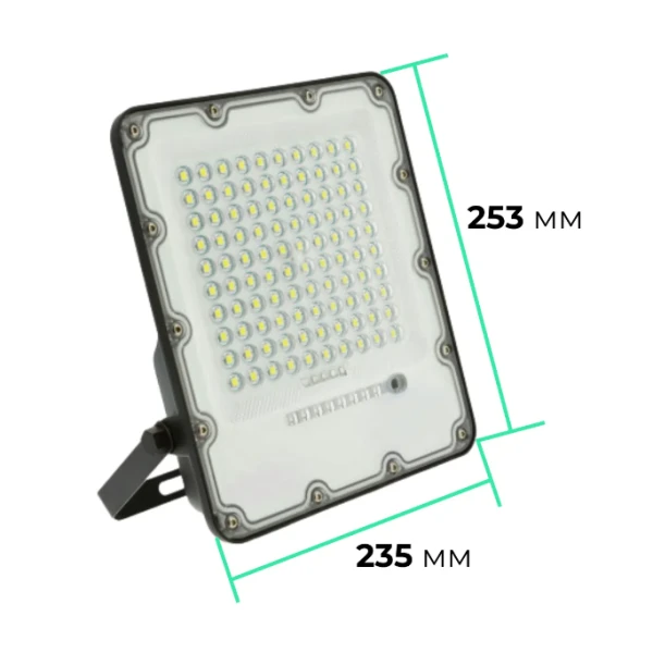 Прожектор GTV BRAVOS, сонячна панель, 150W, 6400K, IP65, 120°, на пульті (LD-BRAVOS150W-64)