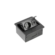 Вбудована меблева розетка GTV AVARO, 1x розетка Schuko, USB A+C, кабель 1,5 м, чорна (AE-PB1SAVA-20N)