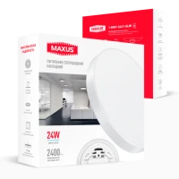 Накладний настінно-стельовий світлодіодний світильник 1-MSP-2441-SLW MAXUS SP Ceiling 24W 4100K Circle Slim White