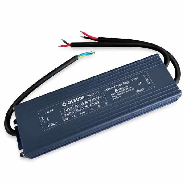 Блок живлення OLEDIM IP67 PS-200-12V 16.7A 200W