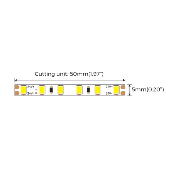 LED стрічка OLEDIM PS-2835-120-IP20-8.8W-4000К-24V