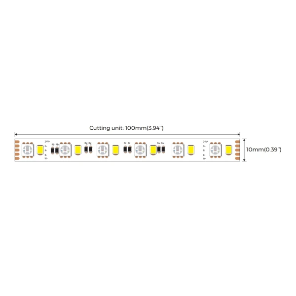LED стрічка OLEDIM PS-2835-120-IP20-16.8W-RGB+6500К-24V