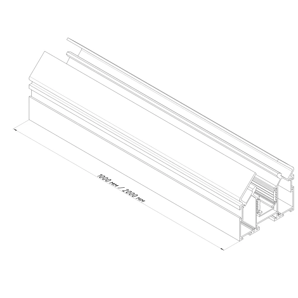 Магнитный трековый шинопровод OLEDIM OL31 48V для натяжного потолка (гарпун) 1м